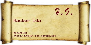 Hacker Ida névjegykártya